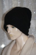 czapka typu smerfetka rekodzielo moher czarny