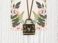 wisiorek kłódka naszyjnik vintage retro piękny boho etno gypsy NB160