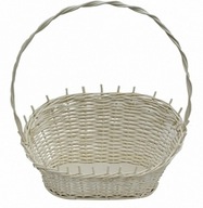 Wiklinowy kosz upominkowy Delikates mały bielony STROIK