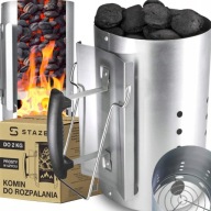 KOMIN DO GRILLA ROZPALANIA WĘGLA BRYKIETU OGNIA W KOMINKU XXL 305 x 190 MM