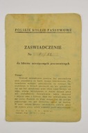 PKP GDAŃSK WRZESZCZ 1952 r. ZAŚWIADCZENIE DO BILETÓW MIESIĘCZNYCH PRACOW.
