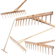 GRABIE DREWNIANE OGRODOWE DO LIŚCI TRAWY SIANA Z DREWNIANYM TRZONKIEM