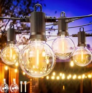 ZOTOYI Łańcuch świetlny 30 m, żarówki zewnętrzne, G40, 50 żarówek,