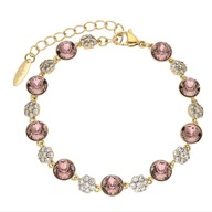 69045 BRANSOLETKA 18K POZŁACANA 18+5 CM 8 MM ROSE CRYSTAL Swarovski