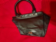 Torebka czarna damska z wzorkiem