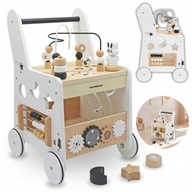 Drewniany pchacz 6w1, chodzik dla dzieci z funkcją stolika edukacyjnego