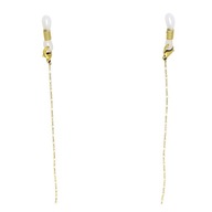 82305 Łańcuszek do okularów złota stal chirurgiczna białe kuleczki