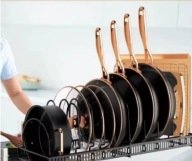 Stojak Na Pokrywy Organizer Rozsuwany Przykrywki Pokrywki Talerze Deski