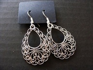 Nowe obłędne ażurowe kolczyki wiszące rękodzieło glamour