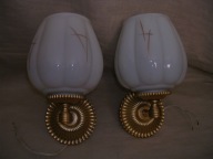 Kinkiety stare 2 szt z białymi kloszami