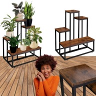 KWIETNIK METALOWY STOJĄCY LOFT STOJAK NA KWIATY 4 POZIOMY RENEW FORCE 67CM