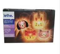 LETHE GIRLANDA LED 20 LAMPEK ZAJĄC PIES LIS SZOP BATERIE W ZESTAWIE