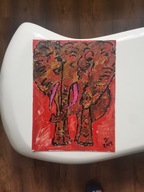 Spotkanie ze słoniem Akryl 30 x 40 cm Dla WOŚP