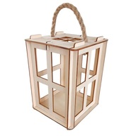 Lampion drewniany, Latarnia, Ozdoba, Sklejka - 21cm