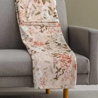 Koc do pokoju dziewczynki różowy do salonu w kwiaty wiosenny letni miękki