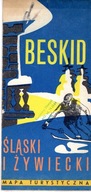 BESKID ŚLĄSKI I ŻYWIECKI - MAPA TURYSTYCZNA Z 1973 ROKU.