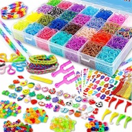 GUMKI DO ROBIENIA BRANSOLETEK BIŻUTERII DUŻY ZESTAW XXL DLA DZIECI 15000szt