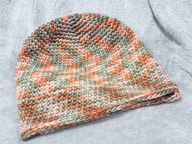 Ręcznie robiona czapka – (melanż kolorów) 100 % handmade