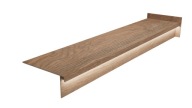 Stopnica drewnopodobna 120x30,kanciata krawędź,nacięcia antypoślizgowe,LED