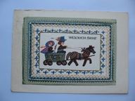 DANUTA IMIELSKA-GEBETHNER WESOŁYCH ŚWIĄT ZE ŚWIĘCONKĄ stara POCZTÓWKA 1970