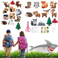 ZESTAW DO SZYCIA DLA DZIECI 12 SZT ZWIERZĘTA LEŚNE DIY Z FILCU NA PREZENT