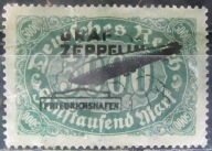 Niemcy stary znaczek z nadrukiem Zeppelin (2/25