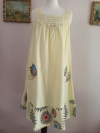 WŁOSKA lekka TUNIKA kieszenie falbana koronka 38