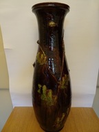 Piękny duży wazon, ceramika, kamionka, wazon podłogowy, PRL, vintage