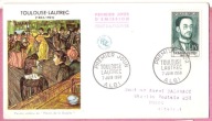 Francja 1958, FDC Albi, malarstwo Toulouse Lautrec, Mi 7,50€