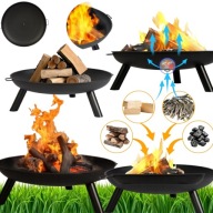 PALENISKO OGRODOWE 60cm SOLIDNE STALOWE OGNISKO GRILL Z UCHWYTAMI