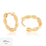 Eap24814 Kolczyki złocone kółeczka warkoczyk