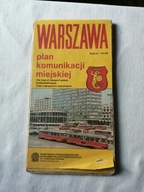 Warszawa stary plan miasta autobusy tramwaje komunikacja miejska