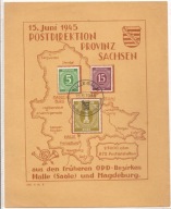 NIEMCY OKUPACJA SOJUSZNICZA PROVINZ SACHSEN -na kartce znaczki 1946 rok
