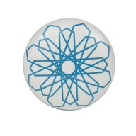 Gałka ceramiczna uchwyt do mebli niebieska rozeta
