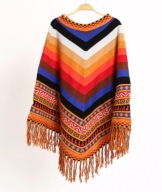 PONCHO PONCZO NARZUTKA AZTECKIE PERU szal