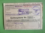 KARTA UBEZPIECZENIOWA 1942 LITZMANNSTADT ( ŁÓDŹ )