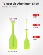 Teleskopowe wiosło Abahub 53-106cm awaryjne uchwyt T Lekki aluminium