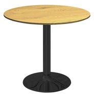 LUGANO STOLIK OKRĄGŁY | Drewniany Blat| Metalowa Podstawa