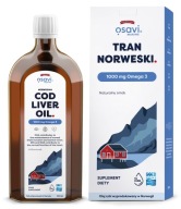 Osavi Tran Norweski 1000 mg Omega 3 aromat naturalny, na odporność, 500 ml