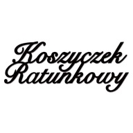 Koszyczek Ratunkowy - napis czarny 15x6 cm