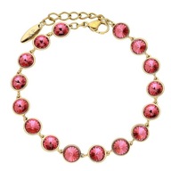 85871 Bransoletka stal chirurgiczna 316L pozł. 18k ROSE CRYSTAL Swarovski