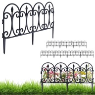8X PŁOTEK OGRODOWY PLASTIKOWY CZARNY BORDER PALISADA OBRZEŻE TRAWNIK 480 CM