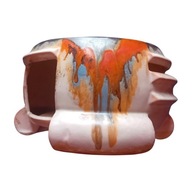 Ceramiczny podgrzewacz art deco Georgenthal, szkliwo uranowe.