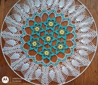 Serwetka .szydełk.na obręczy met.50 cm