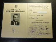Stary Dyplom Oficera Polskiej Marynarki Handlowej,PRL,Warszawa 1971r.