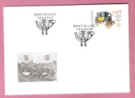 Słowacja 2023, FDC poczta, dawny transport konny, konie