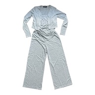 Zestaw damski strój dresowy spodnie top narzutka szare S Cider