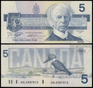 BNA - KANADA 5 Dolarów Dollars 1986 ANL 0587810 # P95d # VF-