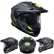 Kask Motocyklowy Szczękowy HORN Multi Tour ECE 22-06 Fluo/Szary L