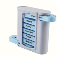 Organizer pojemnik na Leki i Suplementy Tygodniowy 4 Przegródki niebieski